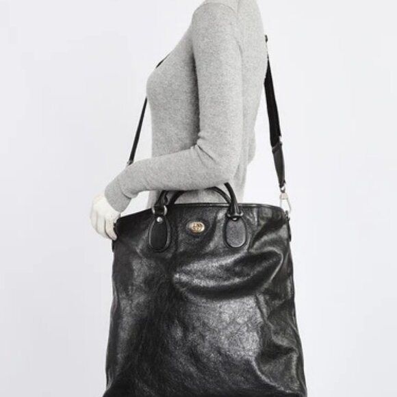 Gucci Black Textured Leather Morpheus Militare Crossbody Tote Bag - Picture 2 of 10